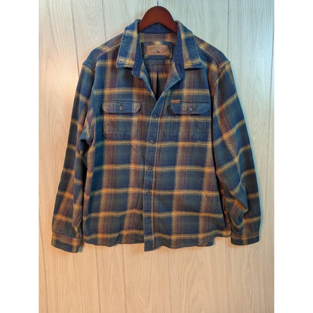 Orvis Big Bear Heavyweight Double Brushed Flannel Button Down Shirt Pockets XXL